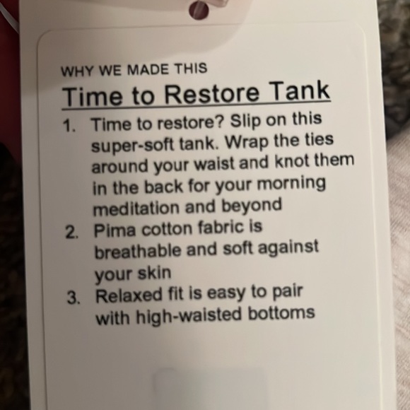 Lululemon time to restore tank. 4 - Picture 5 of 5